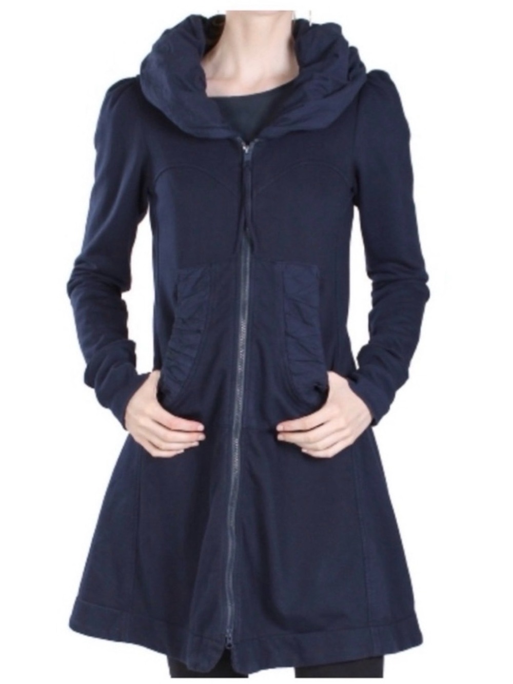 Prairie Underground Navy Blue Long Cloak Hoodie Size Small